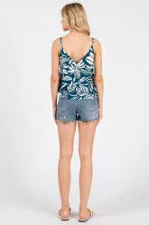 Teal and White Dreams Halter Top