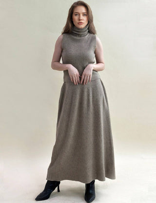 Ladies Ribbed Knit 3-Piece Set – Top, Skirt & Shrug