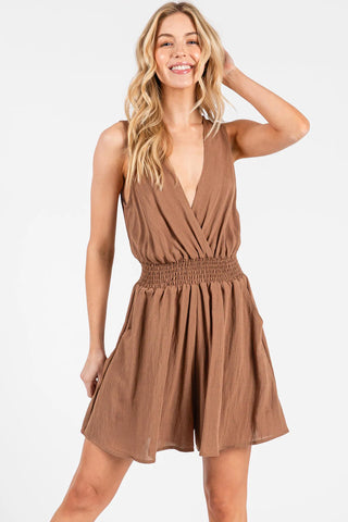 Amber Brown Casual Romper