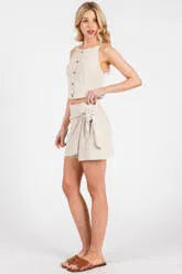 Linen Coastal Tie & Knot Set (Top Sold Separately)