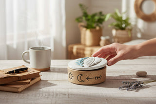 Sagebrush Sun & Moon Feather Resin Keepsake Box