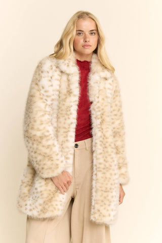 TRICOLOR FAUX FUR COAT