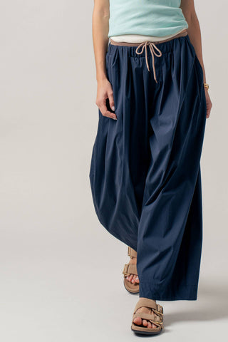 Contrast Waist Cocoon Leg Wide Pants | Laciann Collective