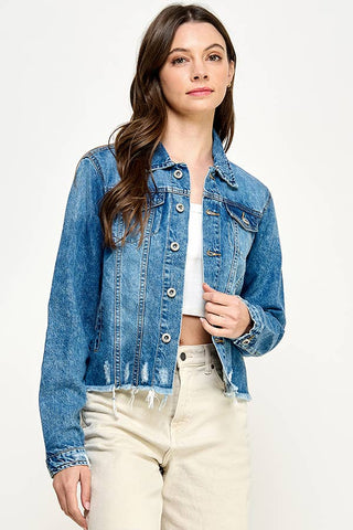 Wildflower Distressed Crop Jacket