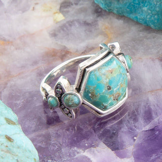 Emile Blue Turquoise and Silver Ring
