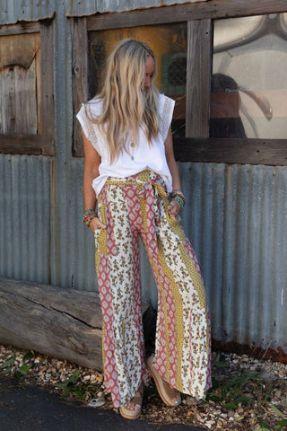 Secret Admirer Printed Pants in Patchwork Multi