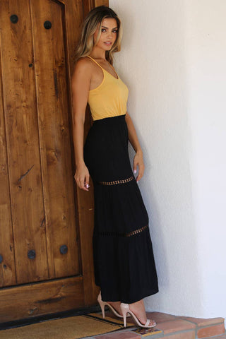 Midnight Canyon Lace Insert Wide Leg Pants