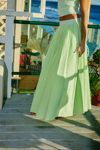 Ribbed Crop Top & Flared Maxi Skirt Set