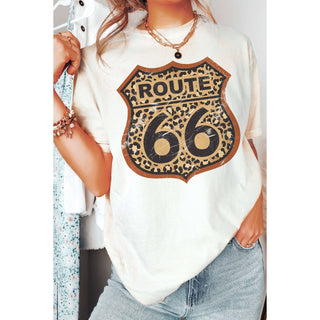 Leopard Route 66 Graphic Tee