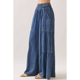 Indigo Drift Wide Leg Pants