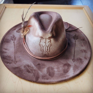 CUSTOM Hand-Painted Branded Cowgirl Western Boho Hat