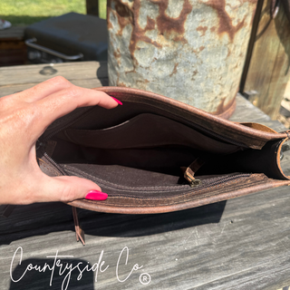 Hand-Painted Tooled Leather Purse with Fringe | Laciann Collective