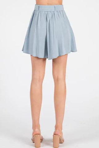 Seaside Linen Belted Shorts