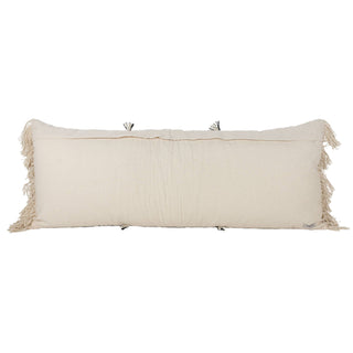Raven 14x36 Geo Diamond Boho Pillow Black Cotton Fall Decor
