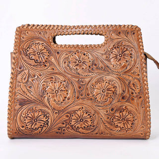 Hand-Tooled & Painted Leather Clutch Bag | Laciann Collective