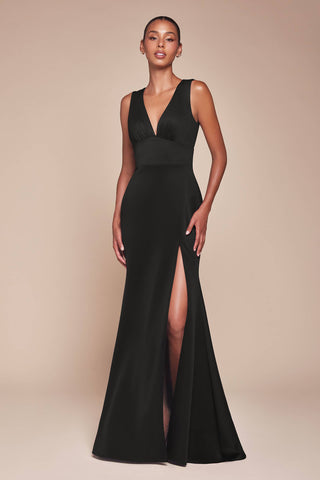 Sleeveless Sheath Gown with Cutout Back & Slit | Laciann Collective