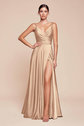 The Elowen Satin A-Line Sweetheart Neckline with Slit