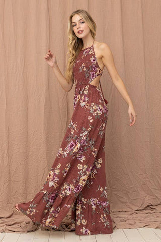 Bloomhaven Halter Wide Leg Jumpsuit