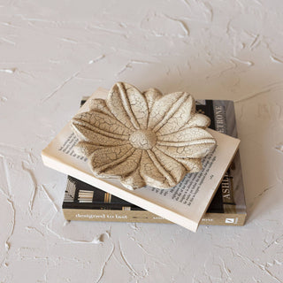 Emerson Flower Jewelry Trinket Tray White Paper Mache