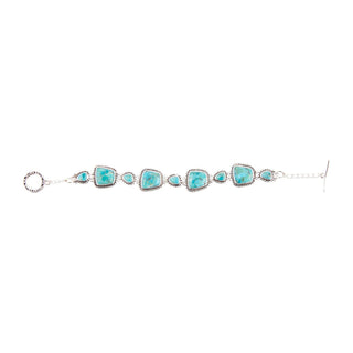 Sedona Blue Turquoise and Silver Toggle Bracelet