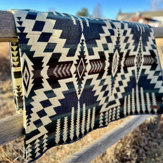Southwest Alpaca Blanket - Forest Reversible