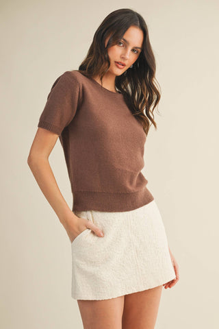 Short Sleeve Crew Neck Sweater – Boutique Comfort Meets Everyday Style