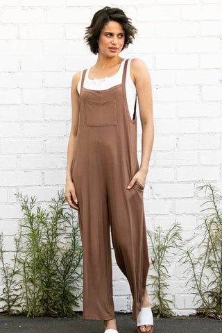 Wide Leg Overall Jumper with Bib & Side Pockets