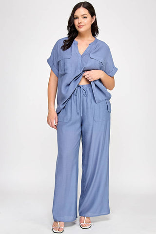 Curvy Fit Dolman Sleeve Crinkle Top (Top Only)