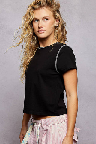 Basic Round Neck Short Sleeve Top