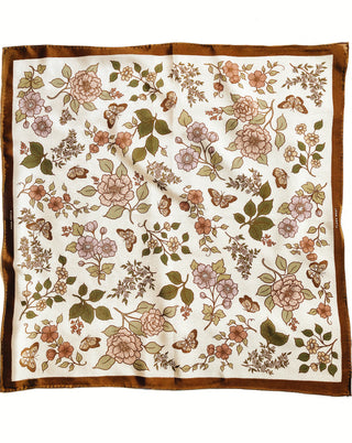 Floral & Butterfly Silk Bandana Scarf
