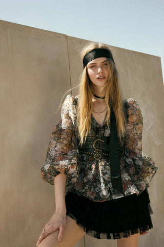 Lace and Tulle Tiered Ruffle Mini Skirt