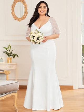 Maxi V Neck Party Dress with Flare Sleeves