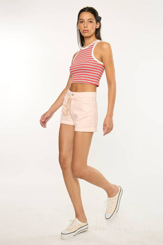 High Rise Belt Detail Shorts