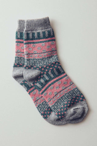 Colorful Fair Isle Knit Socks
