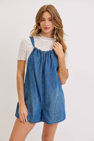 Lovely Denim Overall Romper