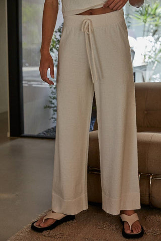 Knit Sweater Cotton Nylon Polyester Wide Leg Pants