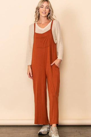 Wide Leg Overall Jumper with Bib & Side Pockets