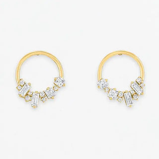 Crystal Canyon Hoop Stud Earrings