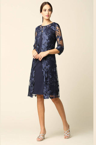 Short Mother of Bride Attached Jacket Dress