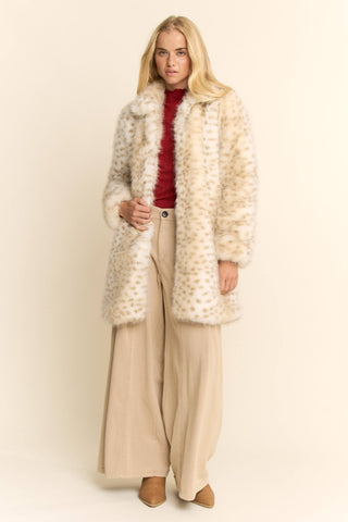 TRICOLOR FAUX FUR COAT