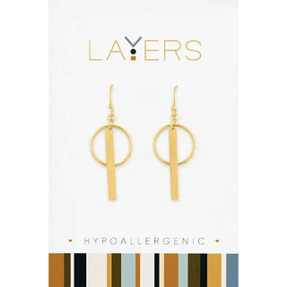 Sage & Bar Dangle Earrings