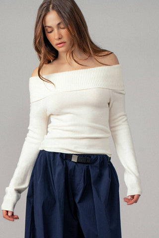 Cozy Silhouette Off-Shoulder Sweater
