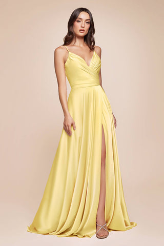 The Elowen Satin A-Line Sweetheart Neckline with Slit