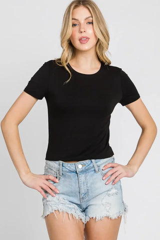 Graphite Basic Crop Top