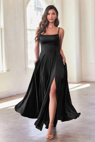 Satin A-Line Gown - Elegant Bridesmaid Dress with Corset Back | Laciann Collective