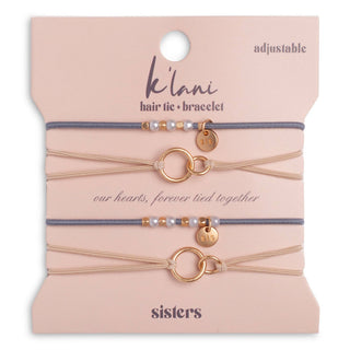 Sisters Gold and Pearl Shareable Hair Tie Bracelet Set