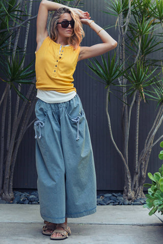 Tidal Drawstring Wide Leg Culottes