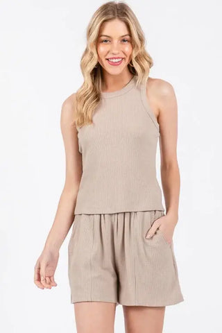 Canyon Thermal Elastic Waist Casual Shorts (Top Sold Separately)