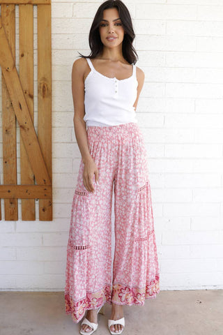 Sundrift Lace Smocked Wide Leg Pants
