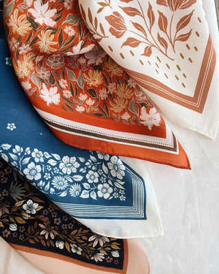 Desert Floral Silk Bandana Scarf